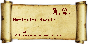 Maricsics Martin névjegykártya