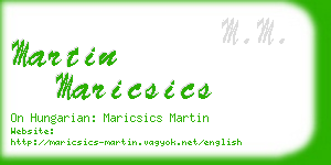 martin maricsics business card